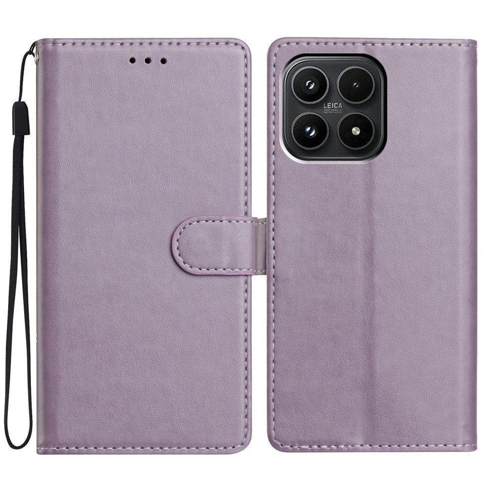For Xiaomi 17 Leather Case Wallet Stand Phone Cover with Handy Strap