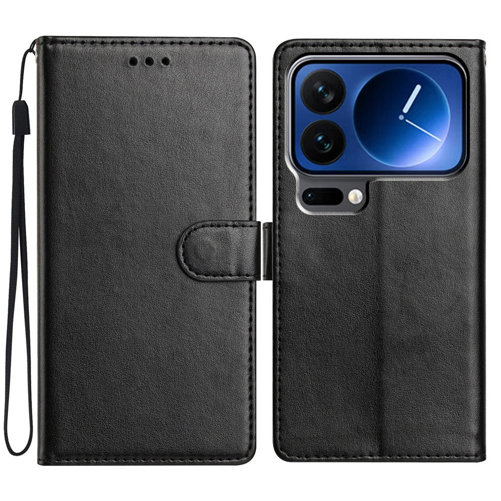 For Xiaomi 17 Pro Leather Case Wallet Stand Phone Cover with Handy Strap