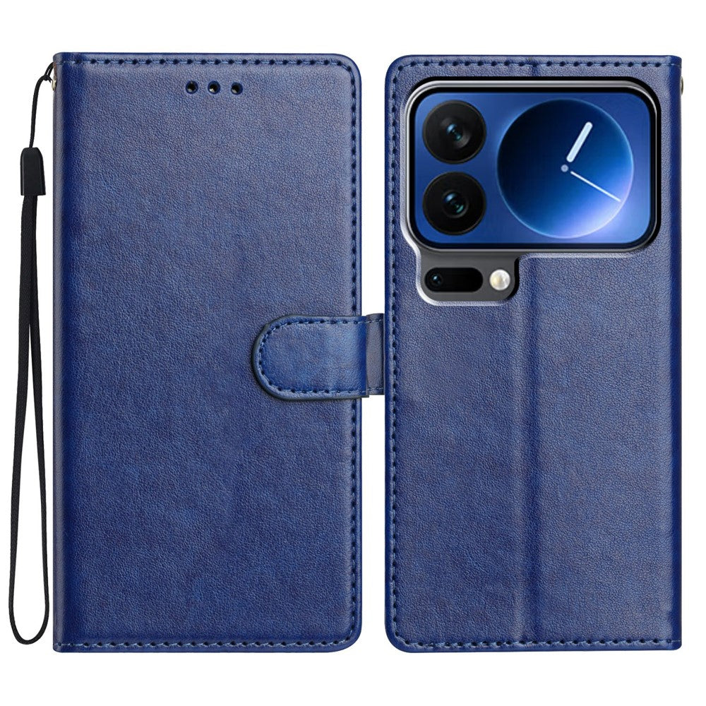 For Xiaomi 17 Pro Leather Case Wallet Stand Phone Cover with Handy Strap