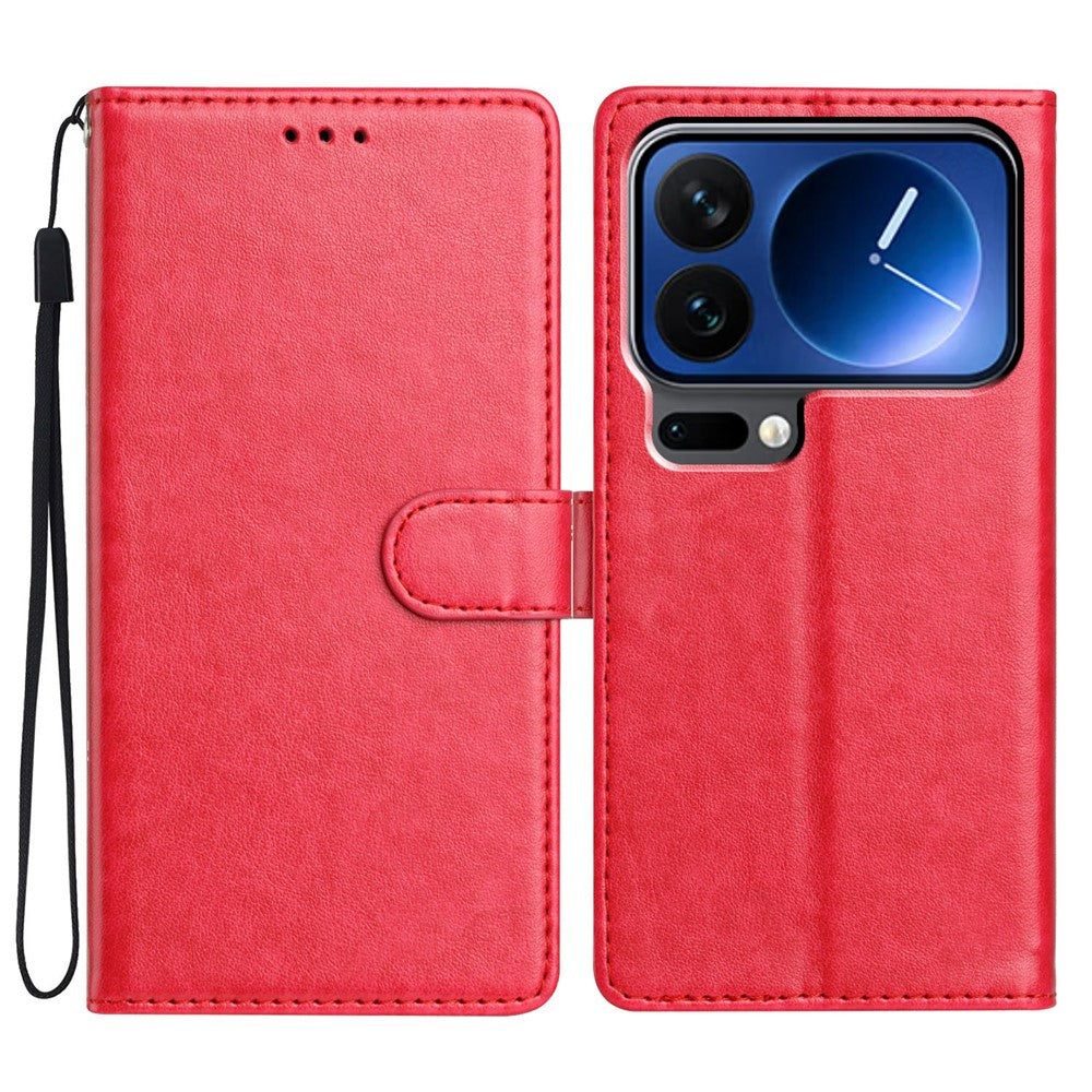 For Xiaomi 17 Pro Max Leather Case Wallet Stand Phone Cover with Handy Strap