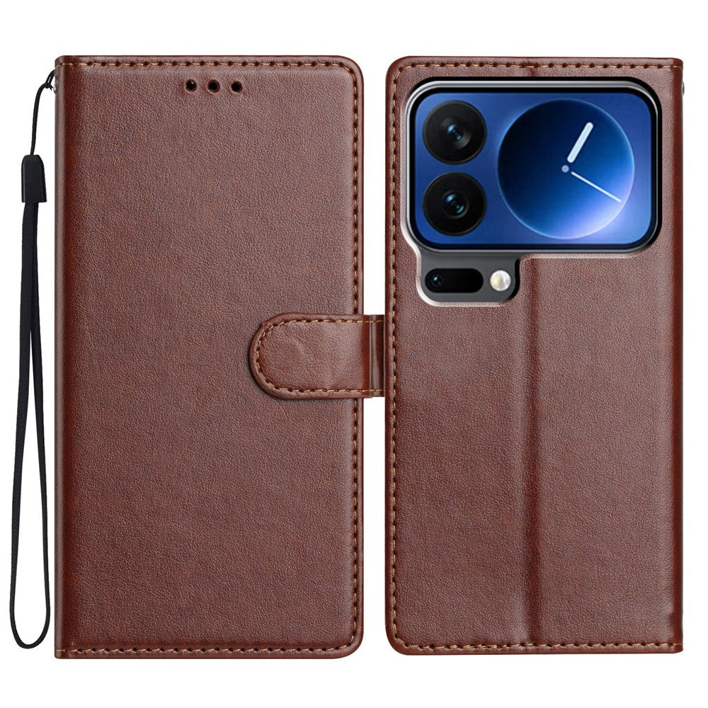 For Xiaomi 17 Pro Max Leather Case Wallet Stand Phone Cover with Handy Strap