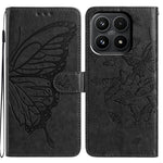 Xiaomi 17-skal med fjärilstryck, plånboksfodral i PU-läder med rem