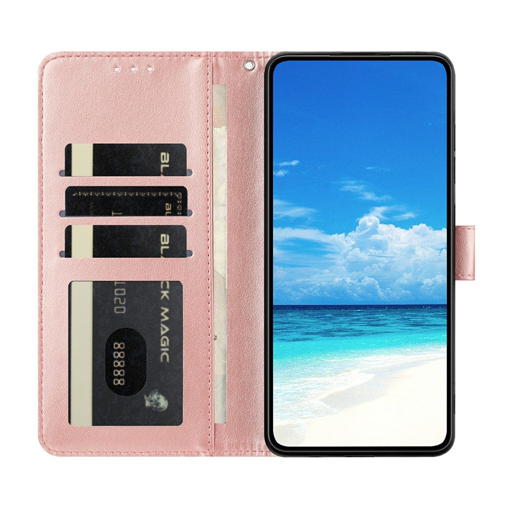 For Xiaomi 17 Pro Max Case Butterfly Imprinted Wallet Stand PU Leather Flip Phone Cover with Strap
