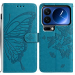 For Xiaomi 17 Pro Max Case Butterfly Imprinted Wallet Stand PU Leather Flip Phone Cover with Strap