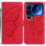 For Xiaomi 17 Pro Max Case Butterfly Imprinted Wallet Stand PU Leather Flip Phone Cover with Strap