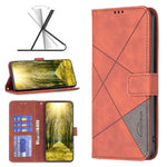 BINFEN COLOR For Xiaomi 15T Pro Phone Case  Wallet Stand Geometry Imprinted Leather Cover