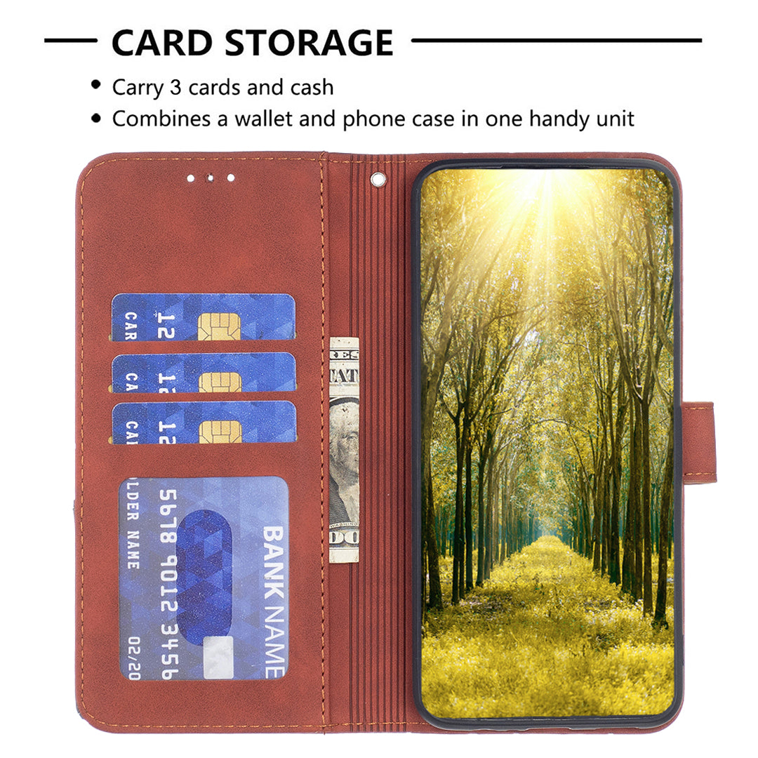 BINFEN COLOR For Xiaomi 15T Pro Phone Case  Wallet Stand Geometry Imprinted Leather Cover