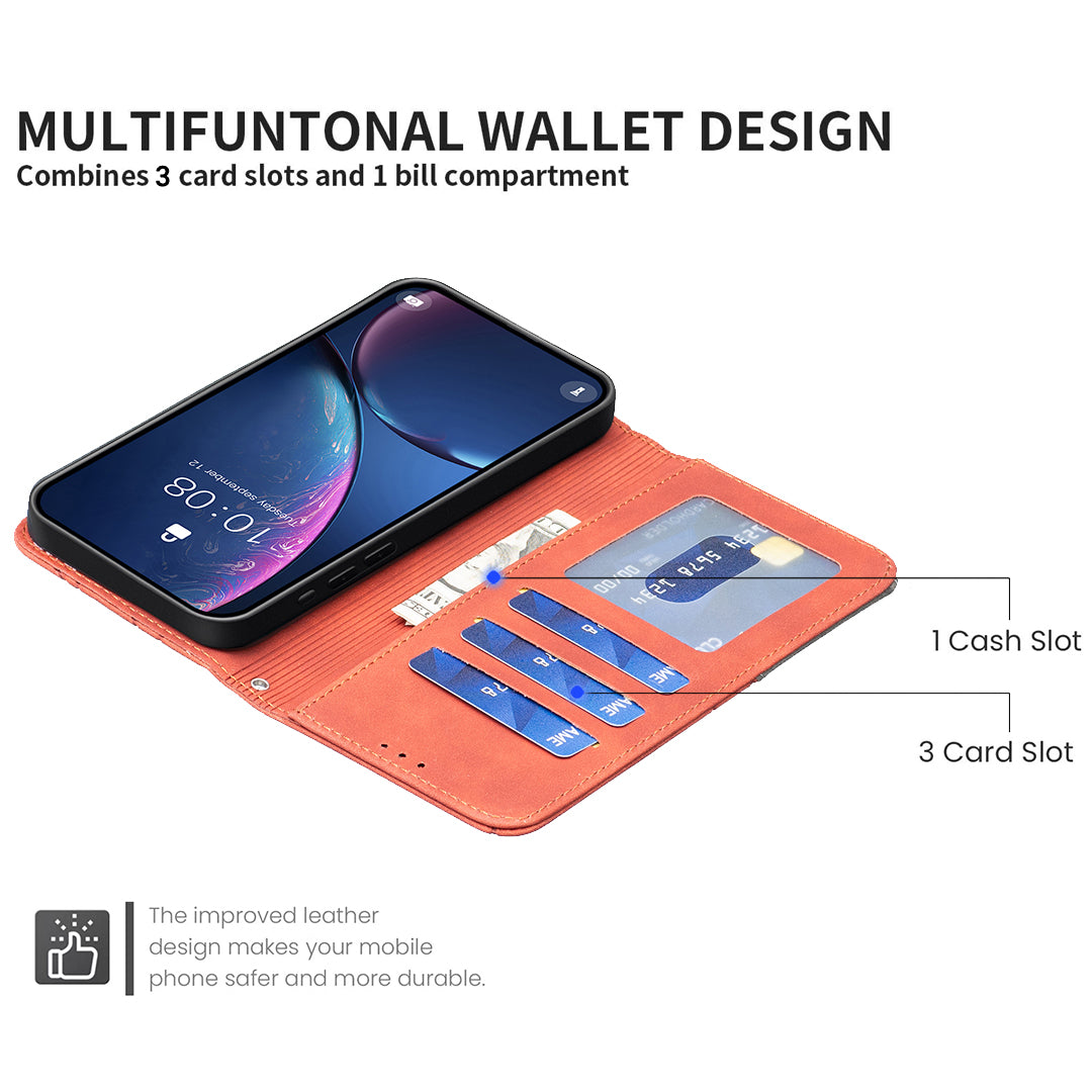 BINFEN COLOR For Xiaomi 15T Pro Phone Case  Wallet Stand Geometry Imprinted Leather Cover