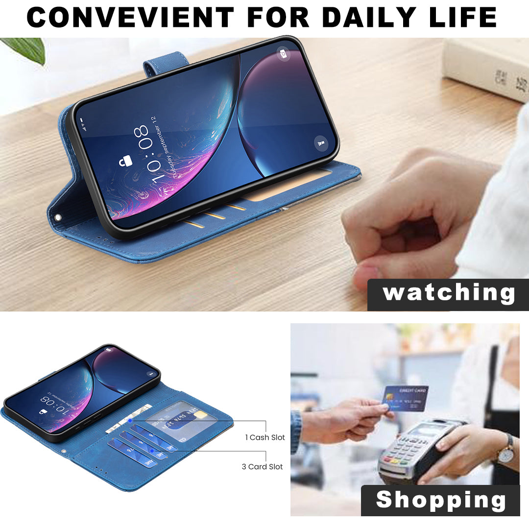 BINFEN COLOR For Xiaomi 15T Phone Case  Wallet Stand Geometry Imprinted Leather Cover