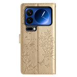 For Xiaomi 17 Pro Wallet Phone Case Butterfly Floral Imprint Leather Flip Cover with Strap