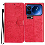 For Xiaomi 17 Pro Wallet Phone Case Butterfly Floral Imprint Leather Flip Cover with Strap