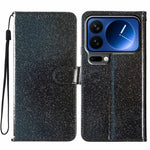 For Xiaomi 17 Pro Wallet Case Glitter Anti-Scratch Leather Stand Phone Cover with Strap