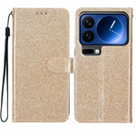 For Xiaomi 17 Pro Wallet Case Glitter Anti-Scratch Leather Stand Phone Cover with Strap
