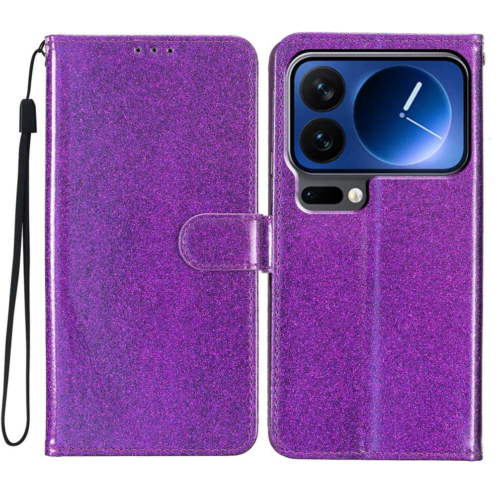 Xiaomi 17 Pro Plånboksfodral Glitter Reptåligt Läder Stativ mobilfodral med Rem