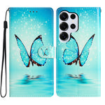 For Samsung Galaxy S26 Ultra Wallet Case PU Leather Pattern Printing Stand Phone Cover with Strap
