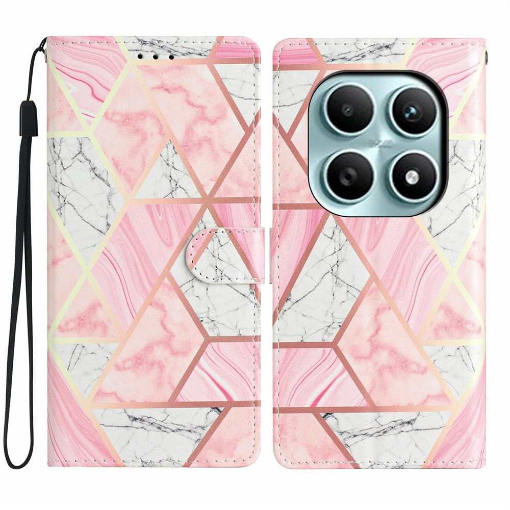 For Xiaomi Poco M8 5G / Redmi Note 15 5G (Global) Wallet Case PU Leather Pattern Printing Stand Phone Cover with Strap