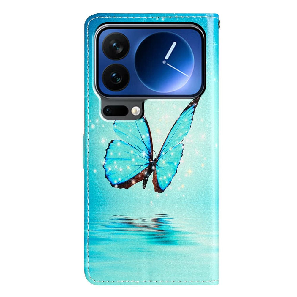 For Xiaomi 17 Pro Wallet Case PU Leather Pattern Printing Stand Phone Cover with Strap