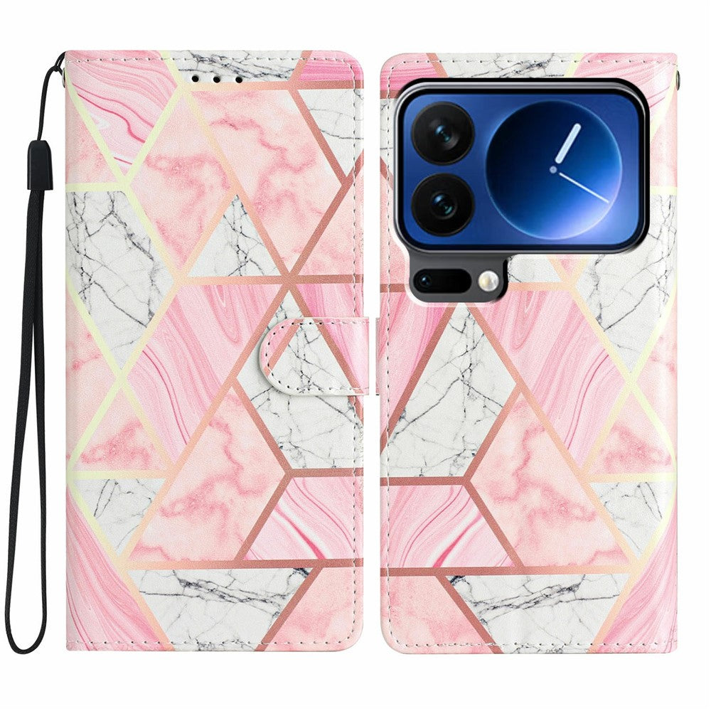 For Xiaomi 17 Pro Wallet Case PU Leather Pattern Printing Stand Phone Cover with Strap