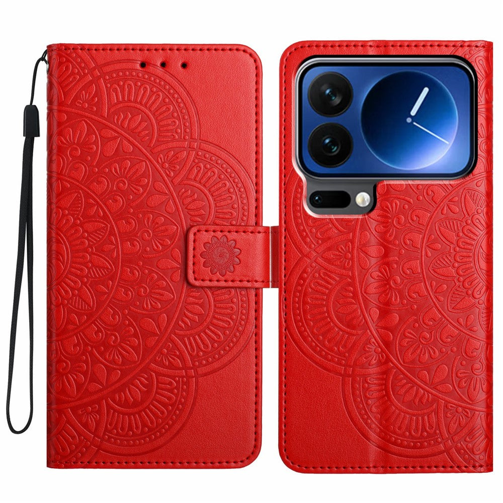 For Xiaomi 17 Pro Leather Case with Card Slots Mandala Pattern Phone Cover Stand