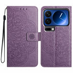 Läderfodral med korthållare för Xiaomi 17 Pro Max, mandalamönster, mobilfodral med stativ