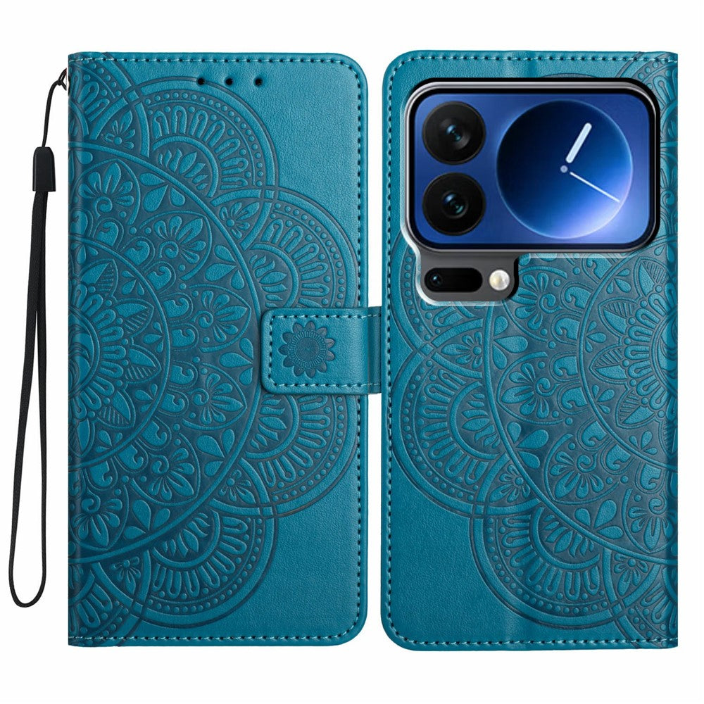 For Xiaomi 17 Pro Max Leather Case with Card Slots Mandala Pattern Phone Cover Stand