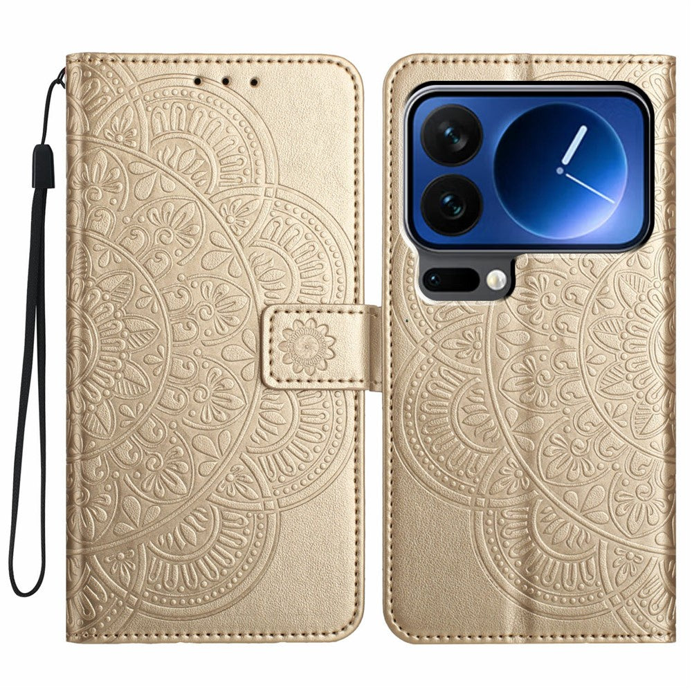 For Xiaomi 17 Pro Max Leather Case with Card Slots Mandala Pattern Phone Cover Stand