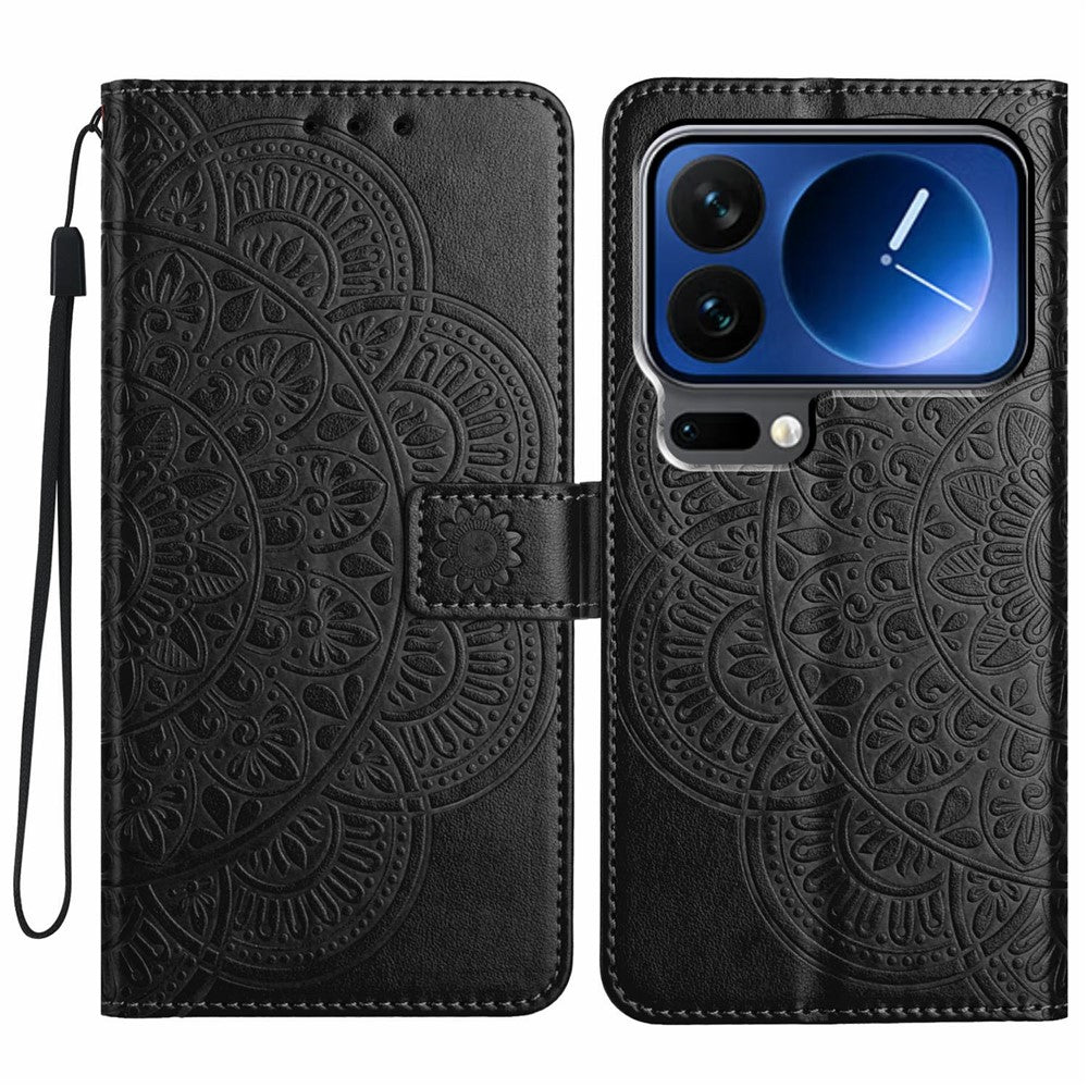 For Xiaomi 17 Pro Max Leather Case with Card Slots Mandala Pattern Phone Cover Stand