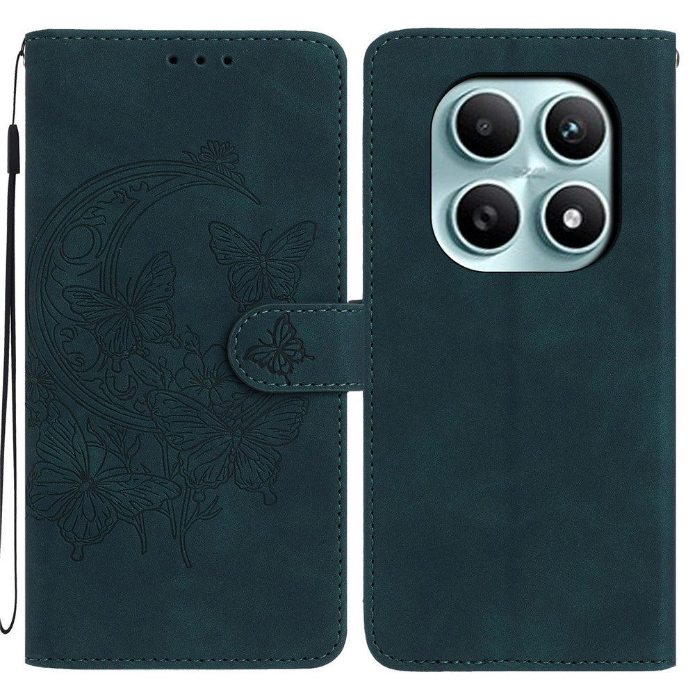 Xiaomi Poco M8 5G / Redmi Note 15 5G (Global) Fodral Fjärilsblomma Präglat PU-läder Plånboksfodral