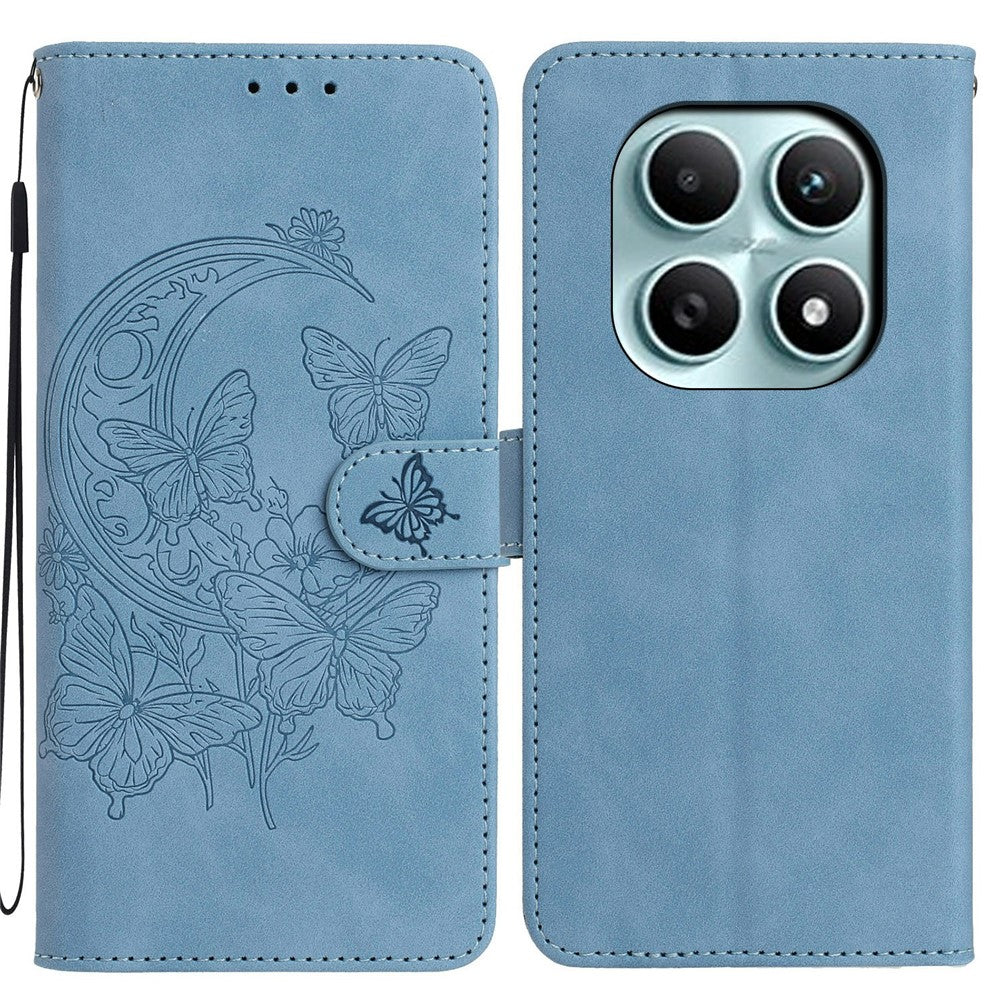 Xiaomi Poco M8 5G / Redmi Note 15 5G (Global) Fodral Fjärilsblomma Präglat PU-läder Plånboksfodral