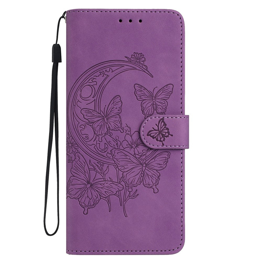 For Xiaomi 17 Pro Case Butterfly Flower Imprinted PU Leather Wallet Stand Phone Cover