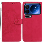 For Xiaomi 17 Pro Case Butterfly Flower Imprinted PU Leather Wallet Stand Phone Cover