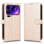 Xiaomi 17 Pro Max Plånboksfodral Prickmönster Avtryck PU-läder mobilskal med Handledsrem