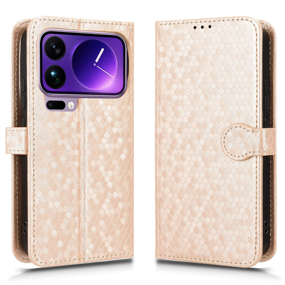 Xiaomi 17 Pro Max Plånboksfodral Prickmönster Avtryck PU-läder mobilskal med Handledsrem