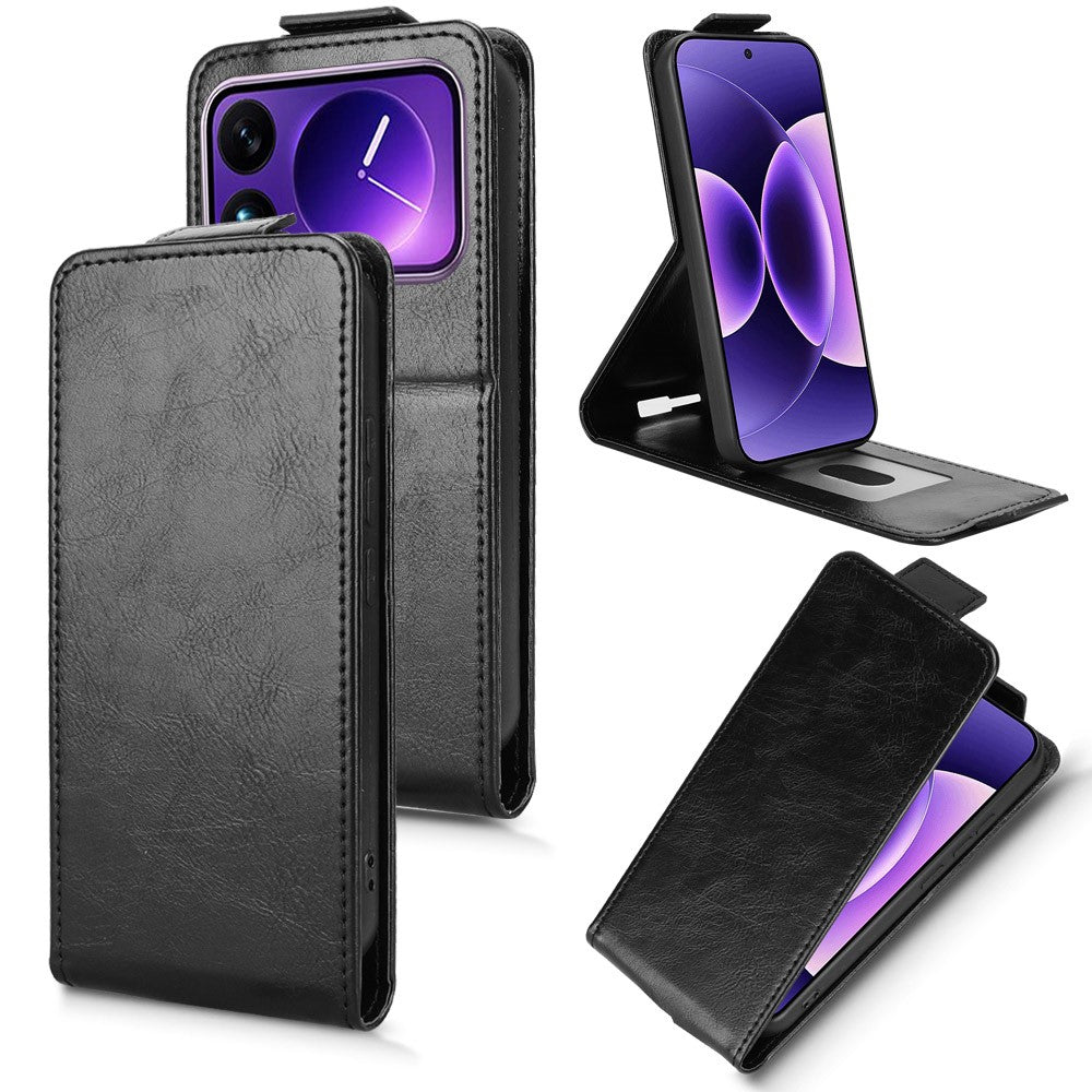 For Xiaomi 17 Pro Max Stand Case Magnetic Clasp Vertical Flip Leather Phone Cover with Card Holder