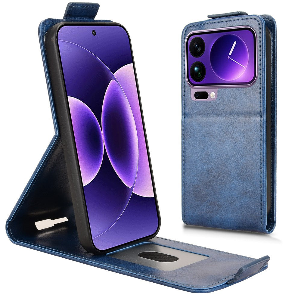 For Xiaomi 17 Pro Max Stand Case Magnetic Clasp Vertical Flip Leather Phone Cover with Card Holder