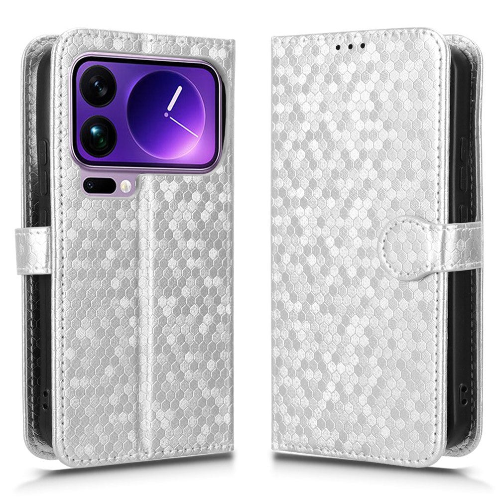 For Xiaomi 17 Pro Wallet Case Dot Pattern Imprint PU Leather Phone Cover with Wrist Strap