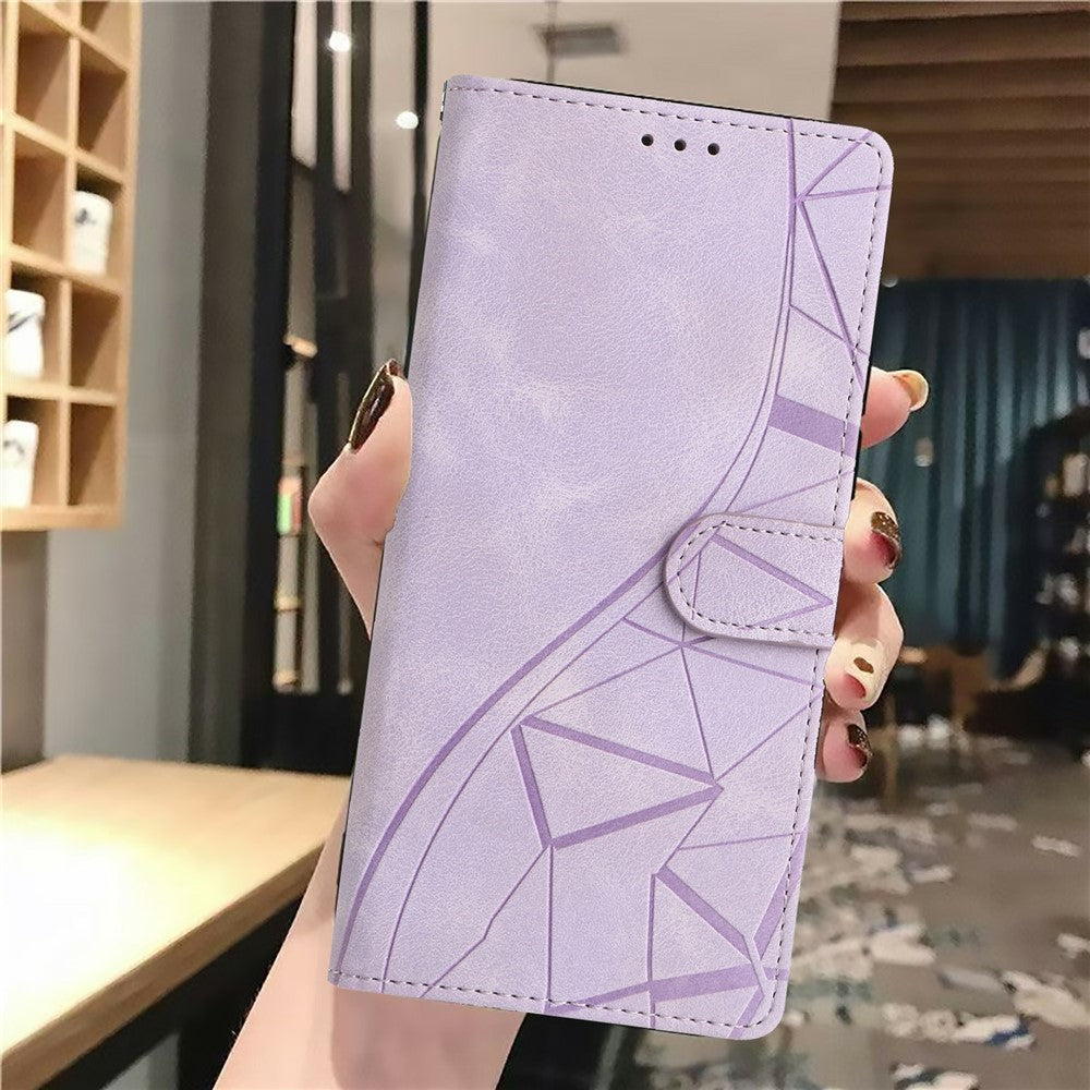 For Xiaomi Poco M8 5G / Redmi Note 15 5G (Global) Case Wallet Stand Imprinted Triangle Pattern Leather Phone Flip Cover
