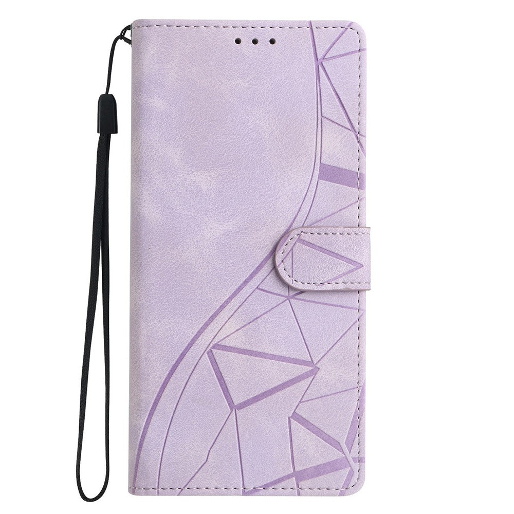 For Xiaomi Poco M8 5G / Redmi Note 15 5G (Global) Case Wallet Stand Imprinted Triangle Pattern Leather Phone Flip Cover