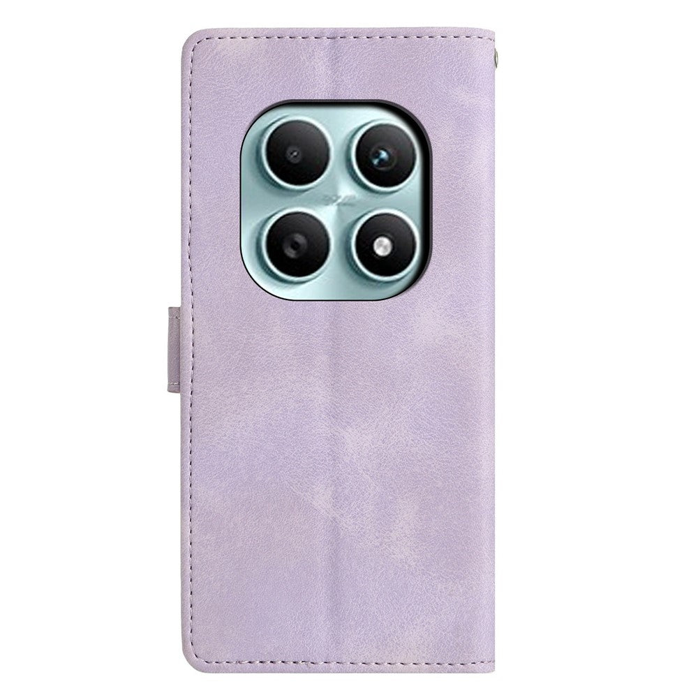 For Xiaomi Poco M8 5G / Redmi Note 15 5G (Global) Case Wallet Stand Imprinted Triangle Pattern Leather Phone Flip Cover