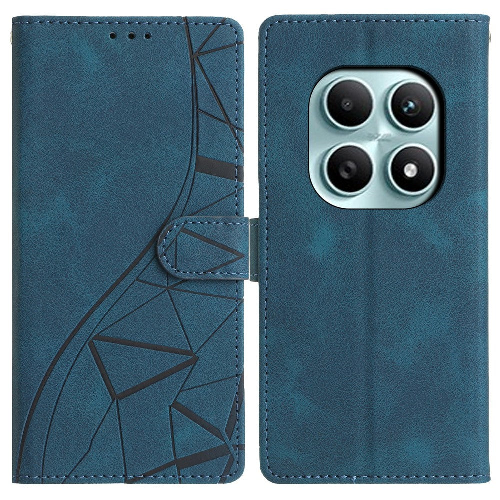For Xiaomi Poco M8 5G / Redmi Note 15 5G (Global) Case Wallet Stand Imprinted Triangle Pattern Leather Phone Flip Cover