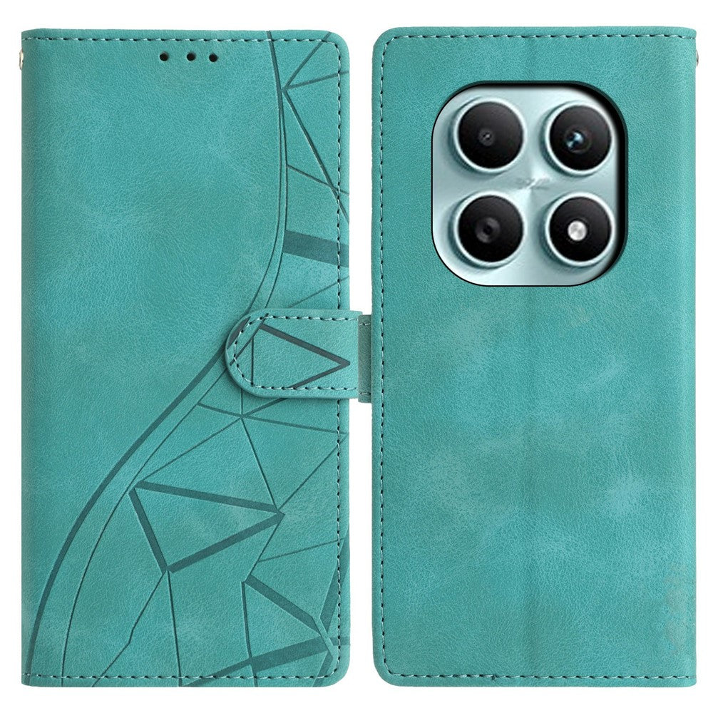 For Xiaomi Poco M8 5G / Redmi Note 15 5G (Global) Case Wallet Stand Imprinted Triangle Pattern Leather Phone Flip Cover
