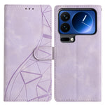 For Xiaomi 17 Pro Max Case Wallet Stand Imprinted Triangle Pattern Leather Phone Flip Cover