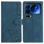 For Xiaomi 17 Pro Case Wallet Stand Imprinted Triangle Pattern Leather Phone Flip Cover