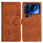 For Xiaomi 17 Pro Case Wallet Stand Imprinted Triangle Pattern Leather Phone Flip Cover