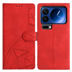 For Xiaomi 17 Pro Case Wallet Stand Imprinted Triangle Pattern Leather Phone Flip Cover