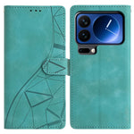 For Xiaomi 17 Pro Case Wallet Stand Imprinted Triangle Pattern Leather Phone Flip Cover