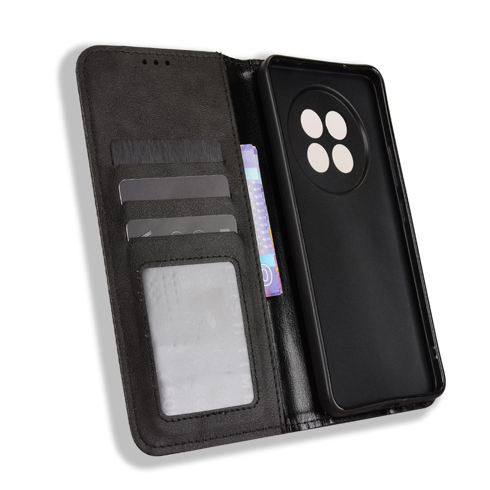 For Oppo A6 GT 5G / Oppo A6 Max 5G / Oppo F31 Pro+ 5G Leather Case Wallet Stand Retro Texture Phone Cover