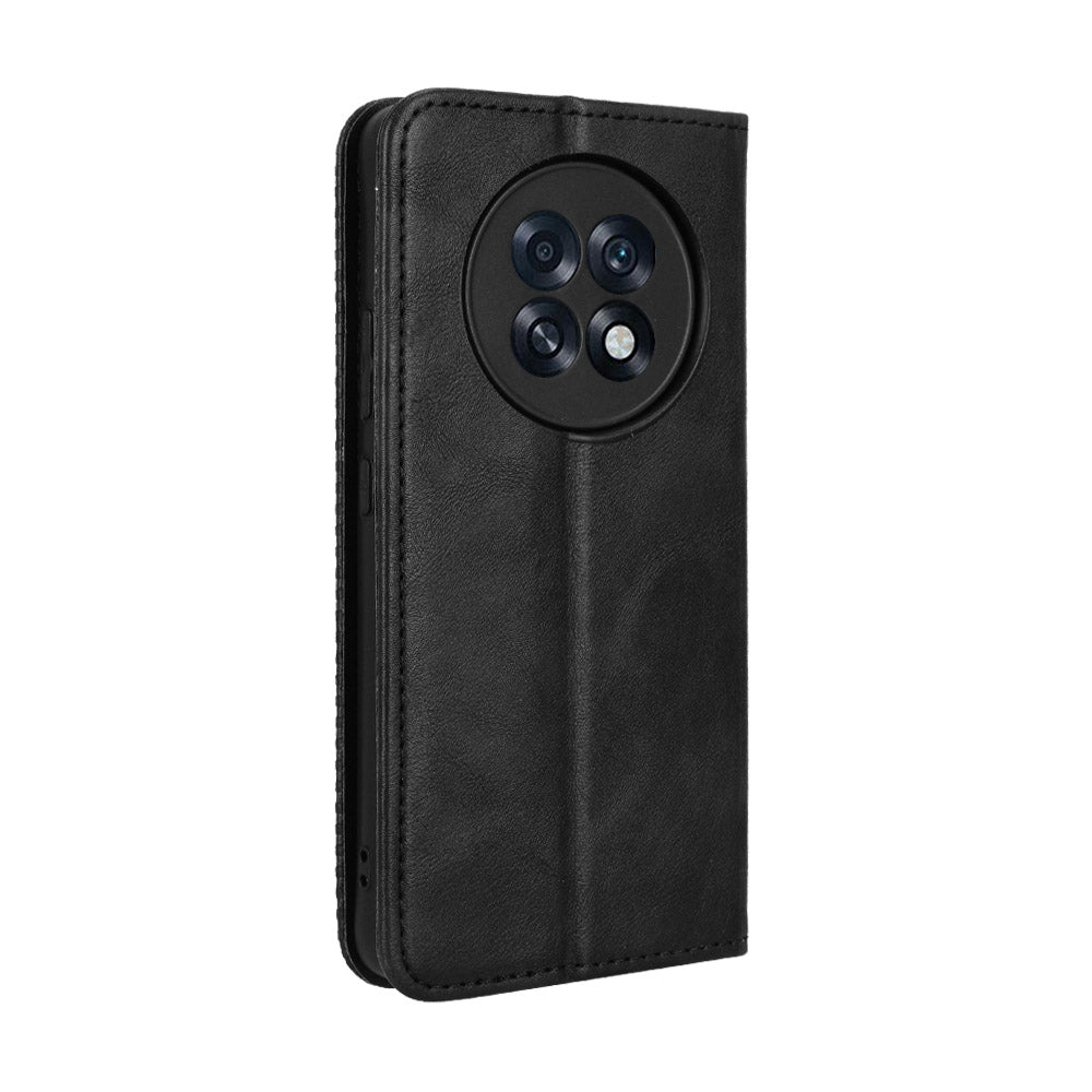 For Oppo A6 GT 5G / Oppo A6 Max 5G / Oppo F31 Pro+ 5G Leather Case Wallet Stand Retro Texture Phone Cover