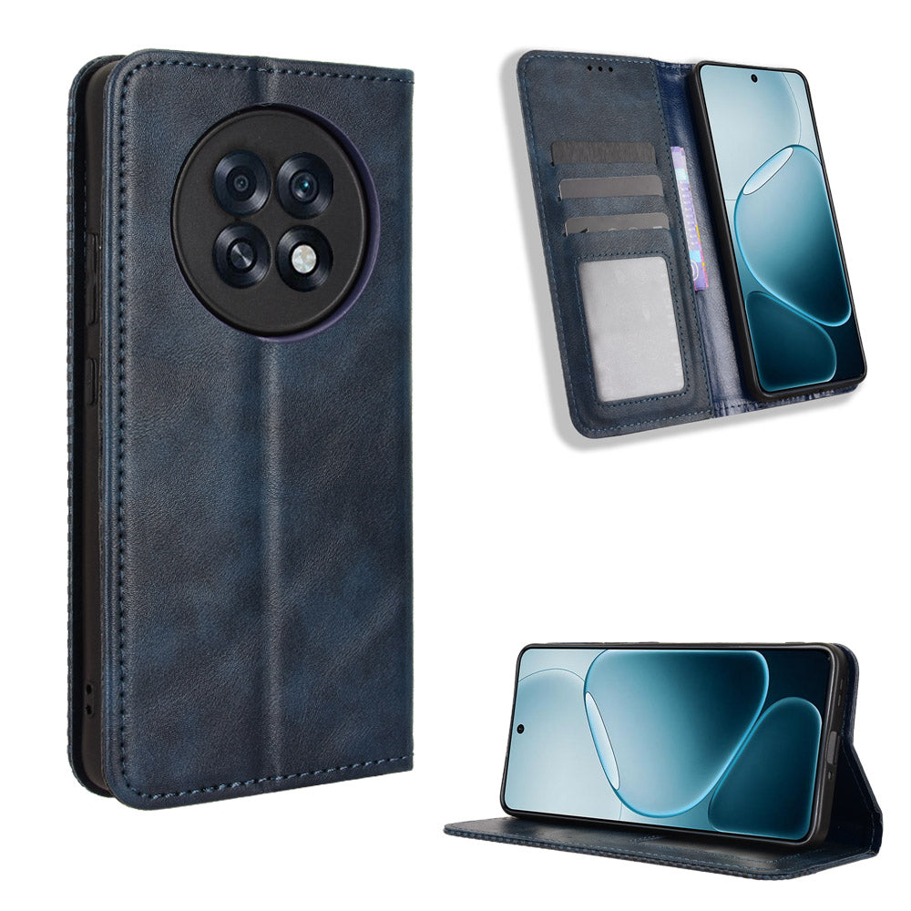 Oppo A6 GT 5G / Oppo A6 Max 5G / Oppo F31 Pro+ 5G Läderfodral Plånboksfodral Retro Textur mobilskal