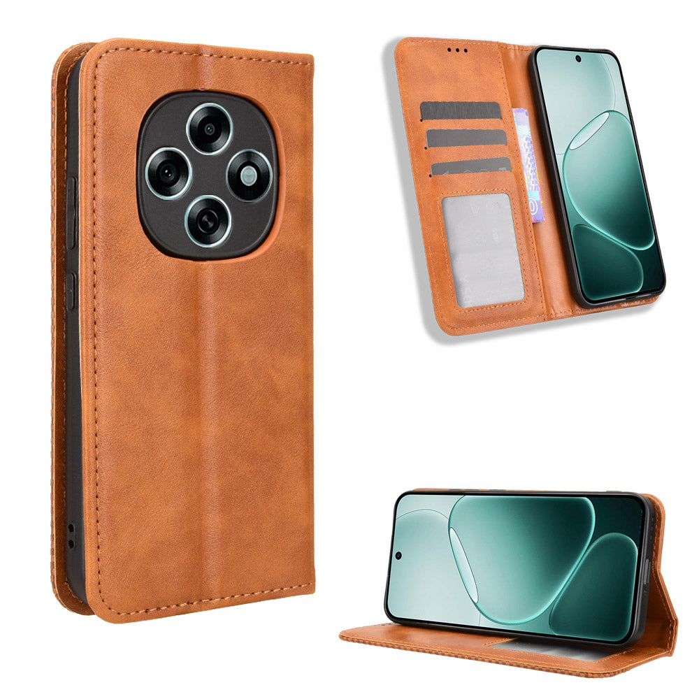 Oppo F31 Pro 5G Läderfodral Plånboksfodral Retro Textur mobilskal